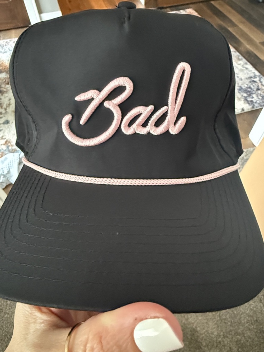 "Bad" Bad Birdie Black Cap with Pink Trim
